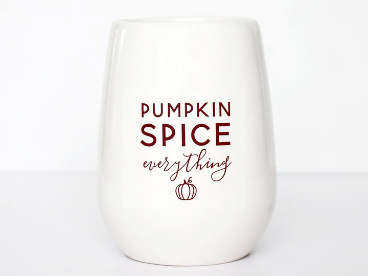 Fall Wine Glass, Thanksgiving Hostess Gift, Pumpkin Spice Everything Stemless Wine Glass, Wine Lover Gift, Funny Wine Glass