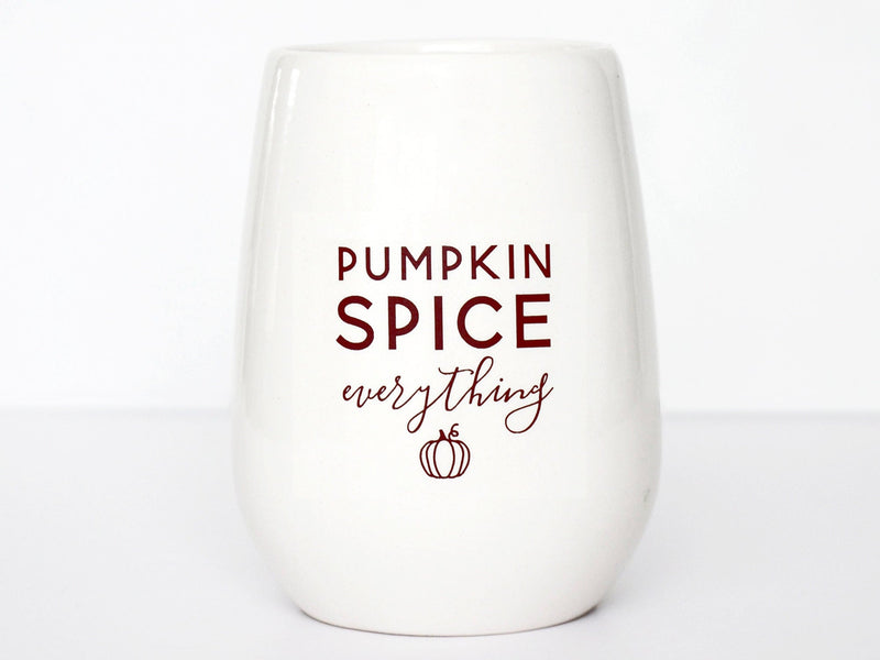 Fall Wine Glass, Thanksgiving Hostess Gift, Pumpkin Spice Everything Stemless Wine Glass, Wine Lover Gift, Funny Wine Glass