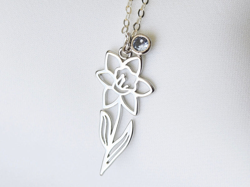March Daffodil Birth Flower Necklace | OERUM Fine Jewellery | 18k gold