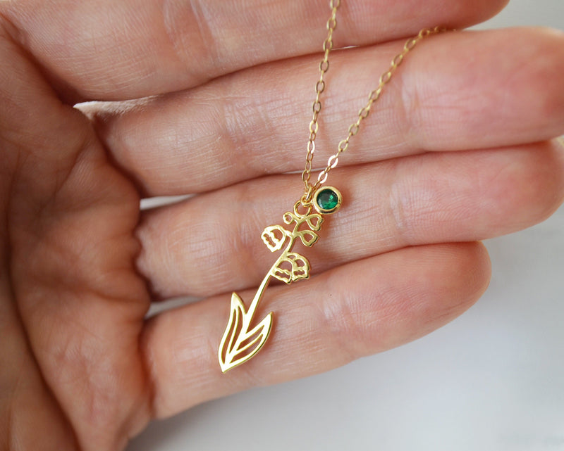 August Birth Flower Necklace - Poppy - 9kt Gold – Honey Willow - handmade  jewellery