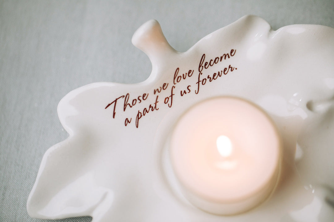 Sympathy Gift, Sympathy Candle, Bereavement Gift, Leaf Votive, Sympathy Votive - READY TO SHIP - Those We Love Become a Part of us Forever