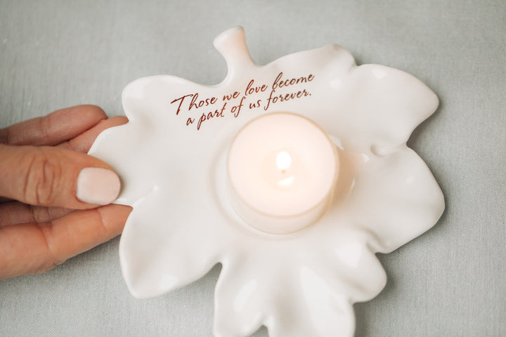 Sympathy Gift, Sympathy Candle, Bereavement Gift, Leaf Votive, Sympathy Votive - READY TO SHIP - Those We Love Become a Part of us Forever