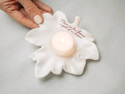 Sympathy Gift, Sympathy Candle, Bereavement Gift, Leaf Votive, Sympathy Votive - READY TO SHIP - Those We Love Become a Part of us Forever
