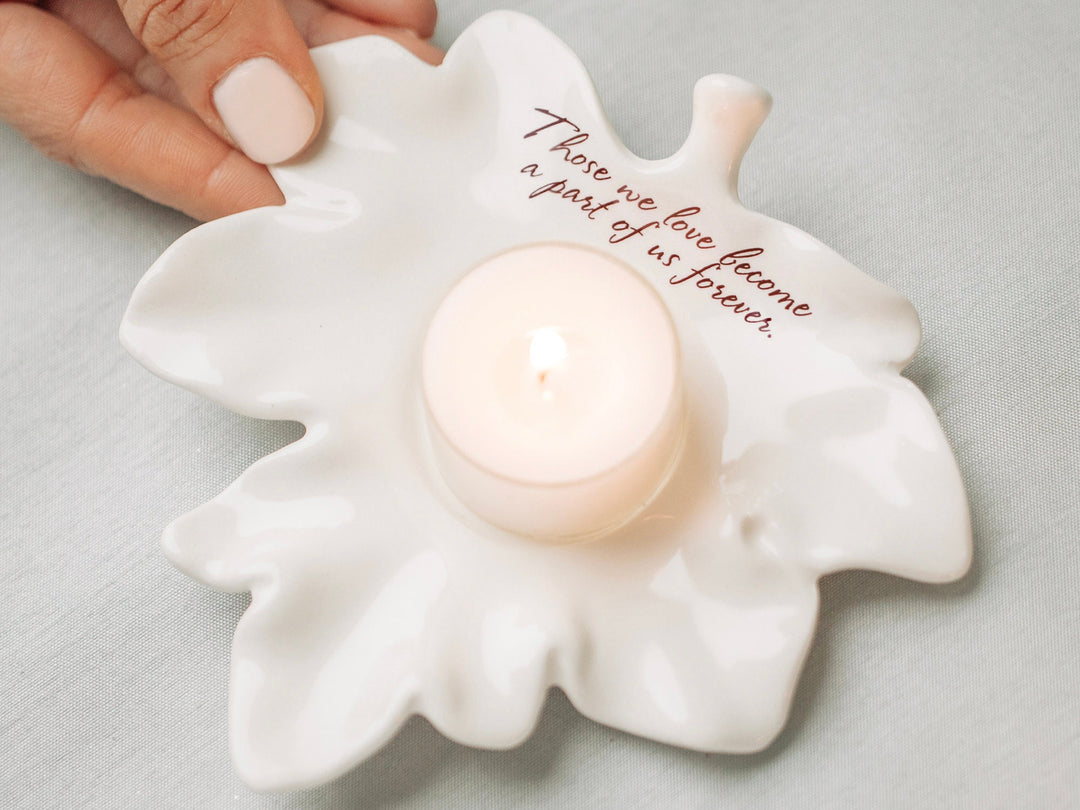 Sympathy Gift, Sympathy Candle, Bereavement Gift, Leaf Votive, Sympathy Votive - READY TO SHIP - Those We Love Become a Part of us Forever