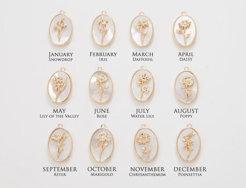 Pearl Birth Flower Earrings, Birth Month Birthday Earrings