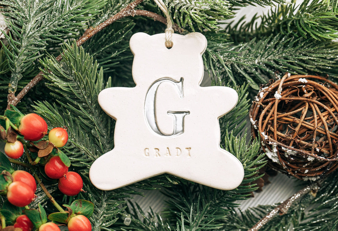 Teddy Bear Christmas Ornament, Baby's First Christmas Ornament