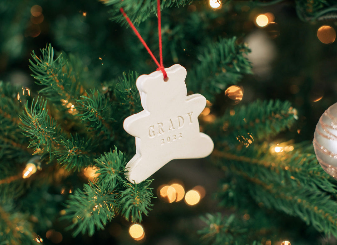 Teddy Bear Christmas Ornament with Name