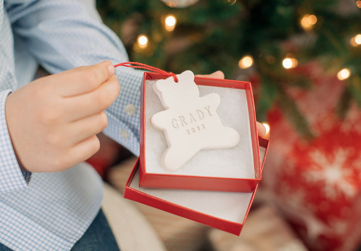 Teddy Bear Christmas Ornament with Name