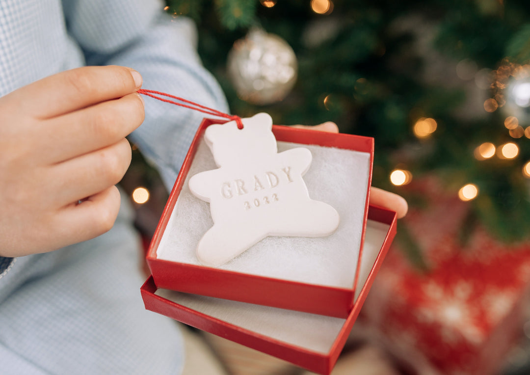 Teddy Bear Christmas Ornament with Name