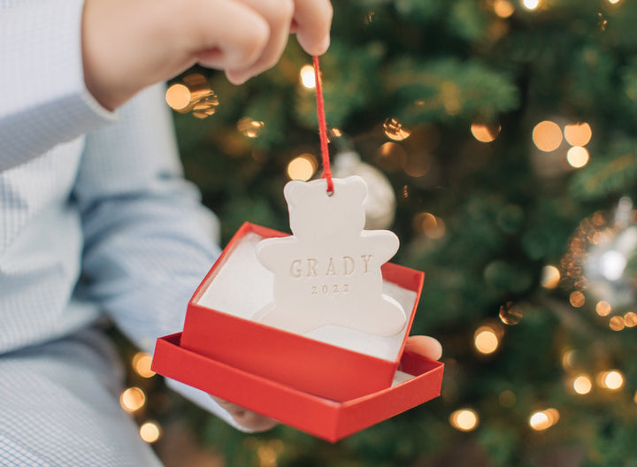 Teddy Bear Christmas Ornament with Name