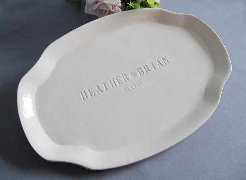 Wedding Signature Guestbook Platter or Wedding Gift - Personalized with Names