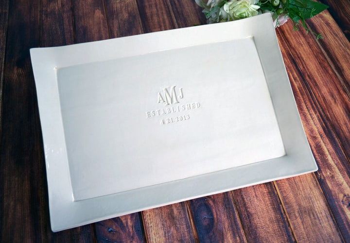 Large Rectangular Wedding Signature Guestbook Platter or Wedding Gift