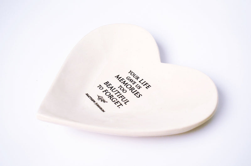 Personalized Sympathy Memorial Large Heart Bowl - Your Life Gave Us Memories Too Beautiful To Forget