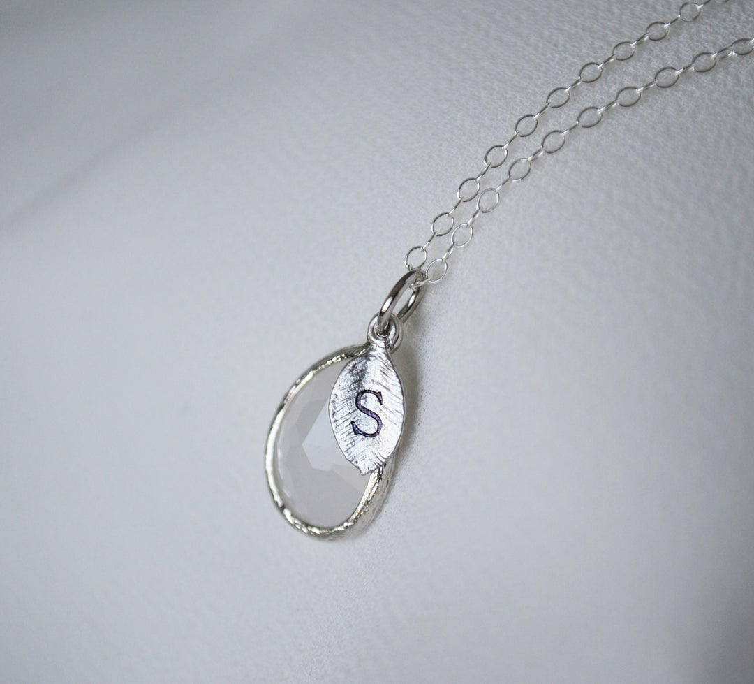 June Birthstone Necklace, Teardrop Moonstone Necklace