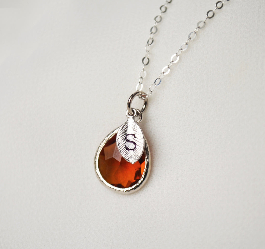 Topaz Necklace, November Birthstone Necklace, Teardrop