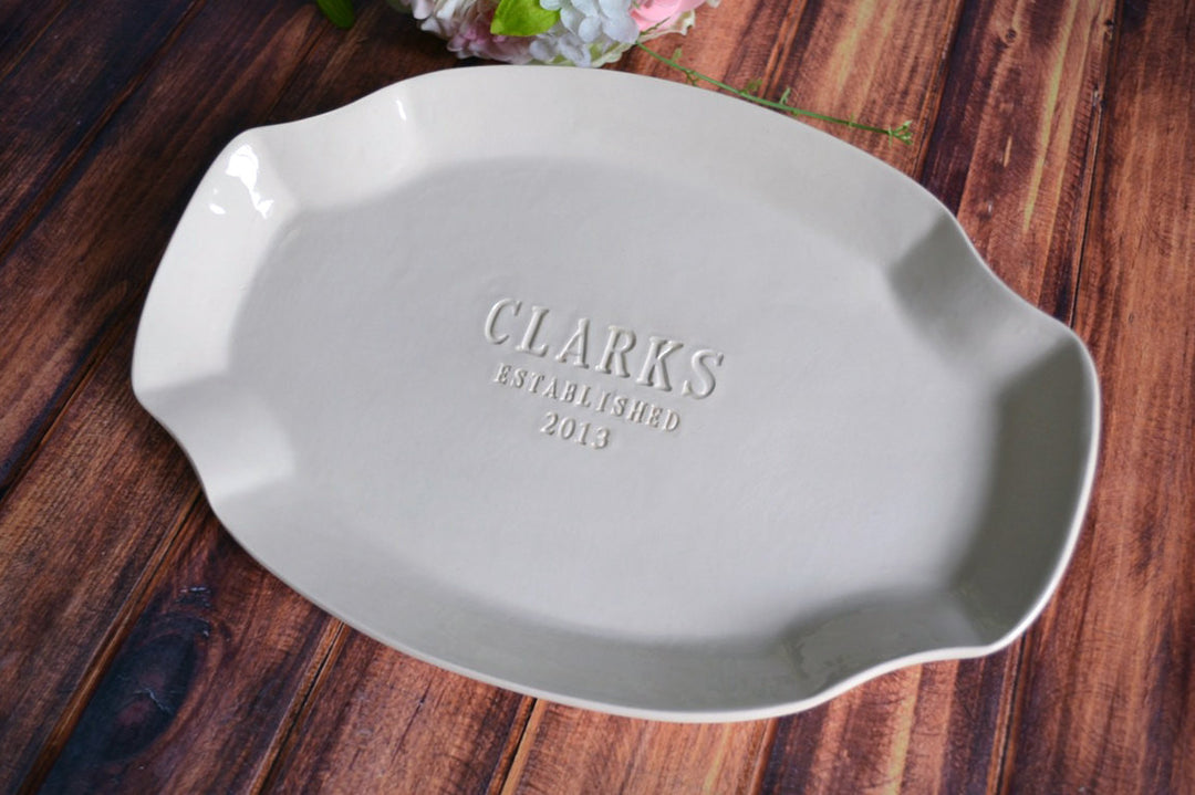 Personalized Platter - Wedding Gift, Bridal Shower Gift or Housewarming Gift - Handmade