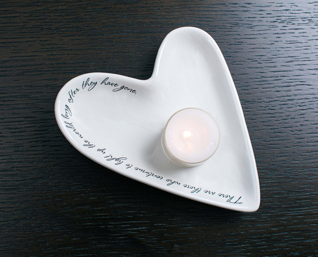 Sympathy Gift - There are those who continue to light up the world - READY TO SHIP - Asymmetrical Heart Dish