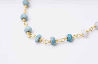 Dainty Blue Opal Beaded Choker Necklace or Bracelet