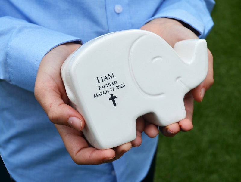 Personalized Modern Elephant Bank with Name