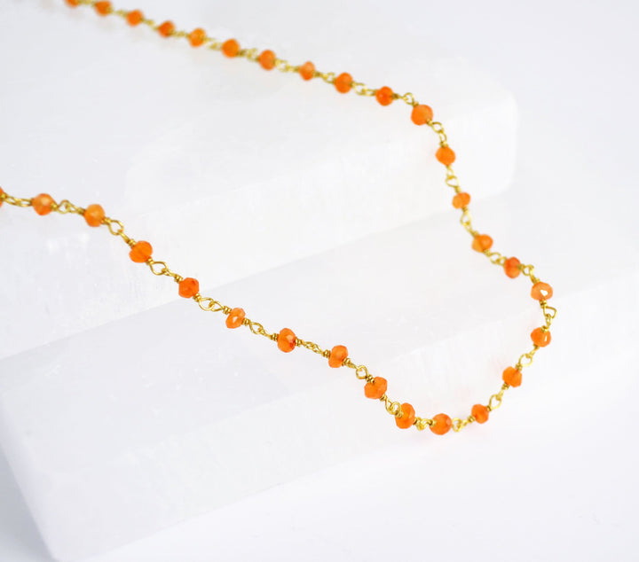 Dainty Carnelian Beaded Choker Necklace or Bracelet