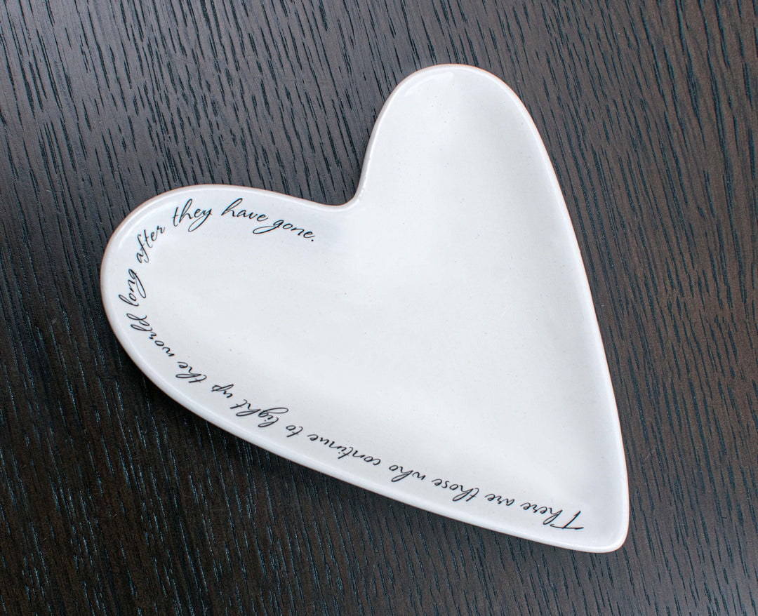 Sympathy Gift - There are those who continue to light up the world - READY TO SHIP - Asymmetrical Heart Dish