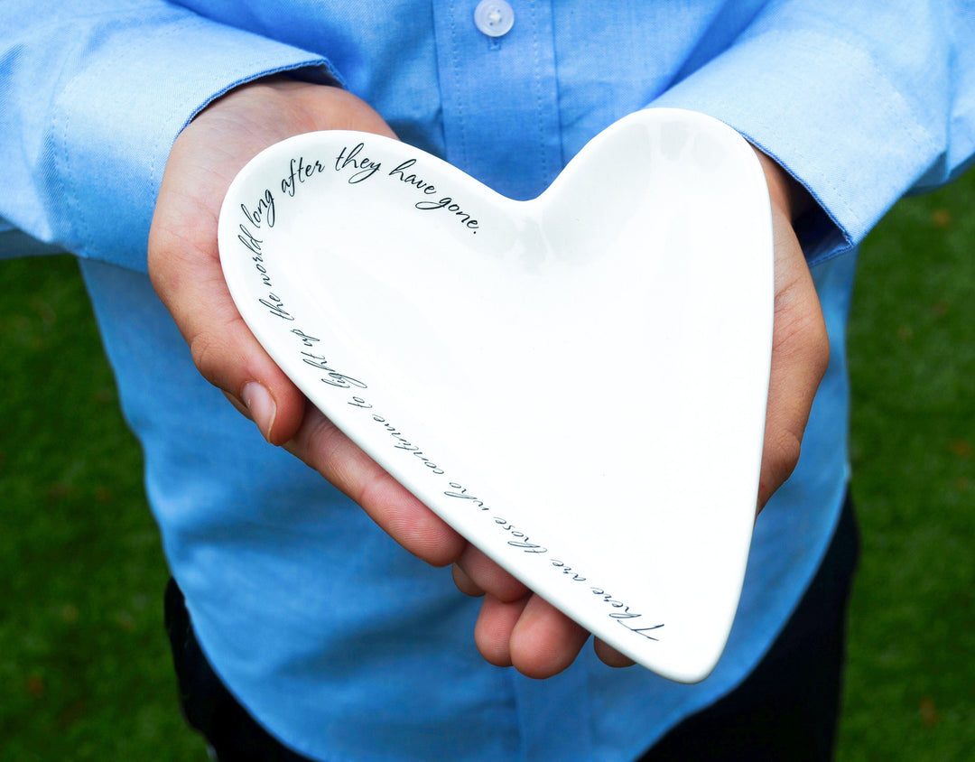 Sympathy Gift - There are those who continue to light up the world - READY TO SHIP - Asymmetrical Heart Dish