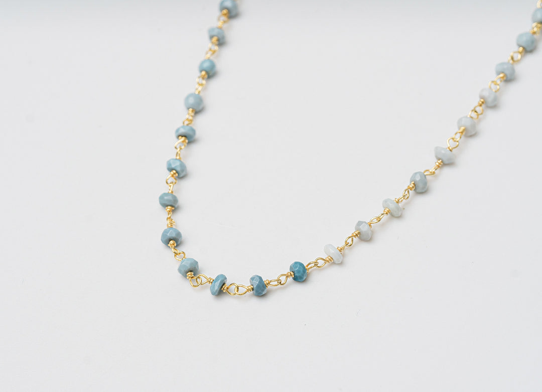 Dainty Blue Opal Beaded Choker Necklace or Bracelet