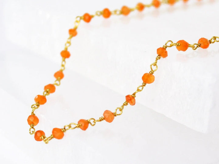 Dainty Carnelian Beaded Choker Necklace or Bracelet