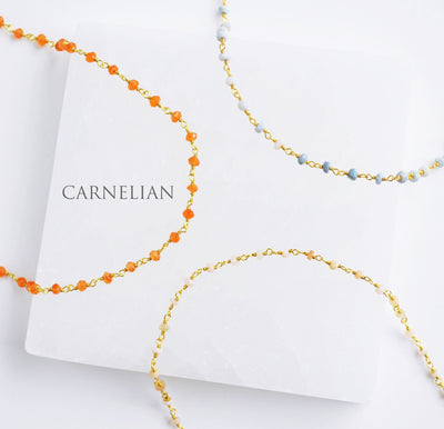 Dainty Carnelian Beaded Choker Necklace or Bracelet