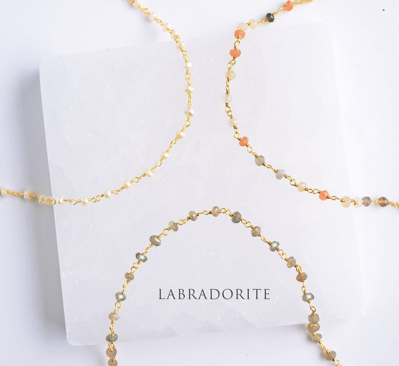 Labradorite Beaded Choker Necklace or Bracelet