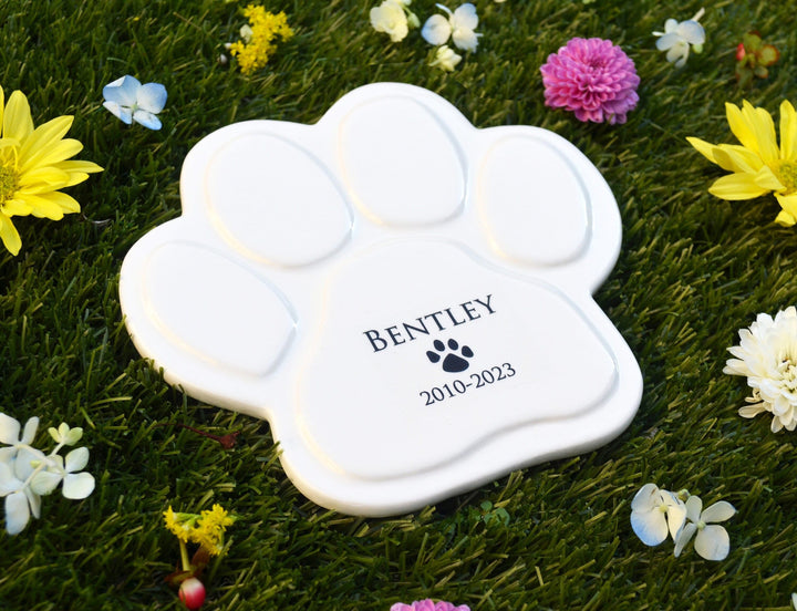 Dog Sympathy Gift - Paw Print Plaque or Garden Tile