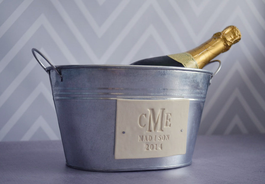 Personalized Wedding Gift - Champagne Bucket with Monogram