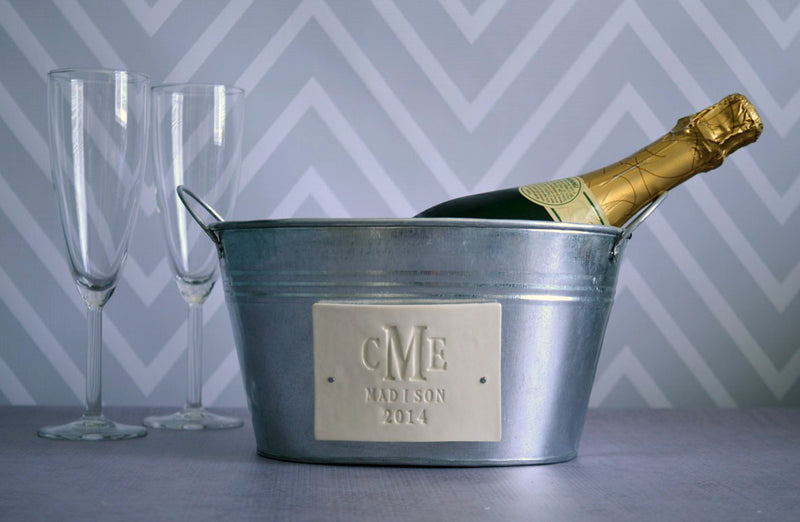 Personalized Wedding Gift - Champagne Bucket with Monogram