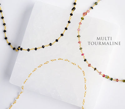 Multi Tourmaline Beaded Choker Necklace or Bracelet