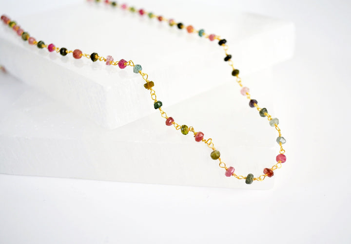 Multi Tourmaline Beaded Choker Necklace or Bracelet