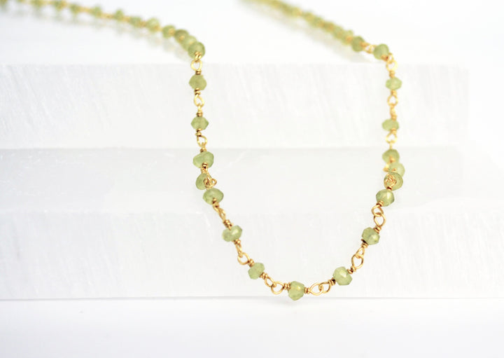 Peridot Necklace Beaded Choker Necklace or Bracelet