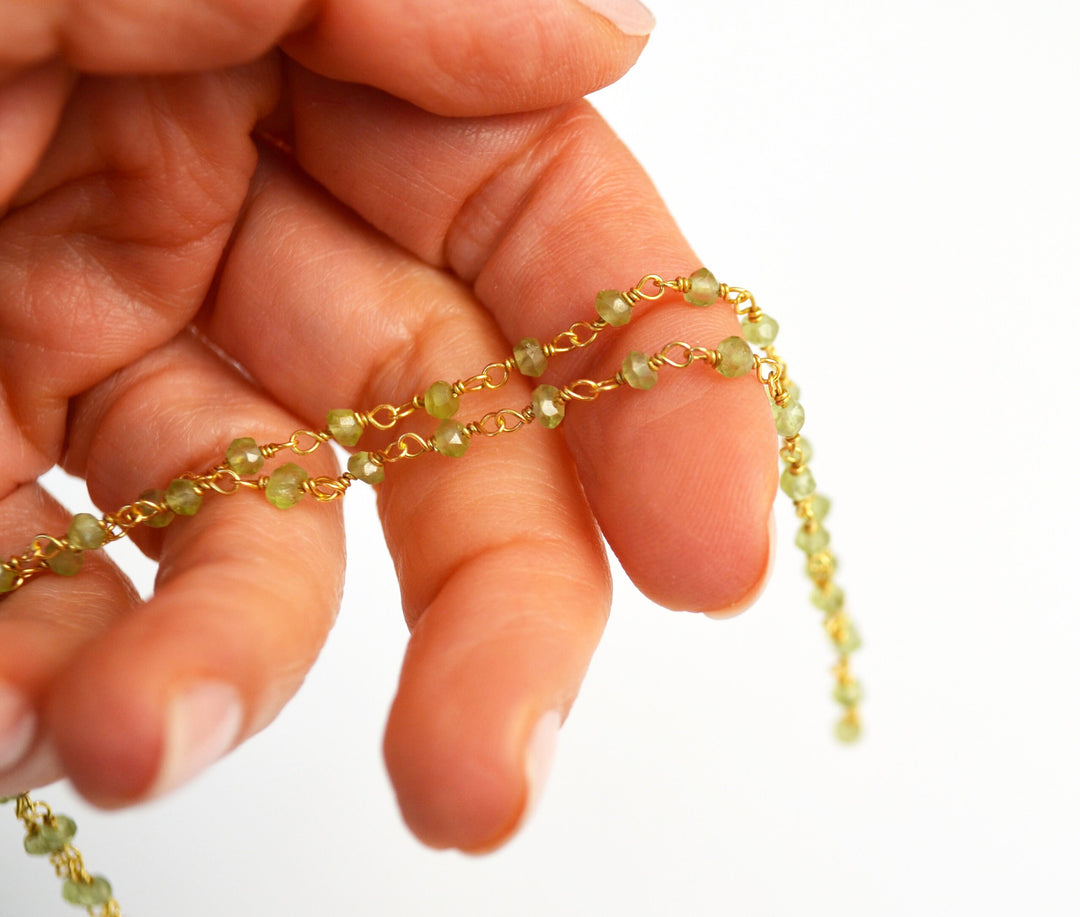 Peridot Necklace Beaded Choker Necklace or Bracelet