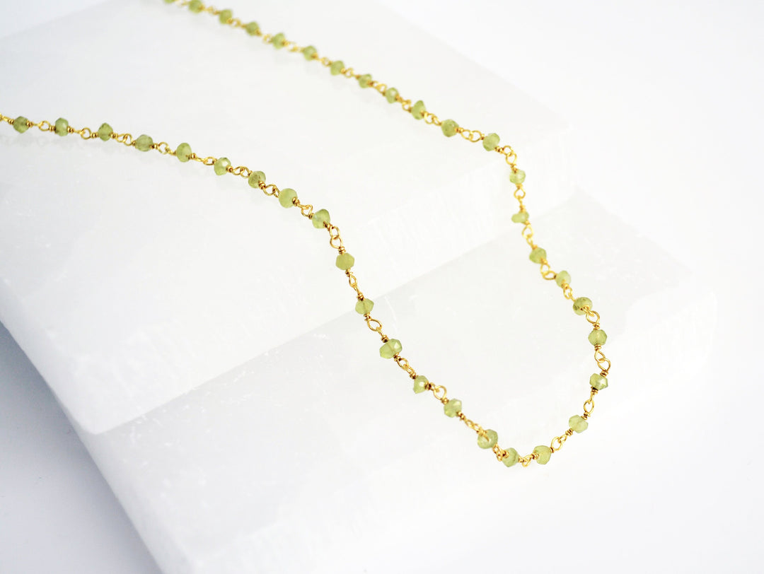 Peridot Necklace Beaded Choker Necklace or Bracelet