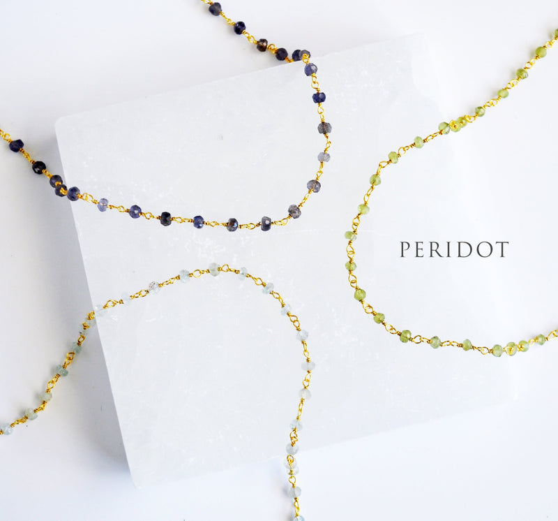 Peridot Necklace Beaded Choker Necklace or Bracelet