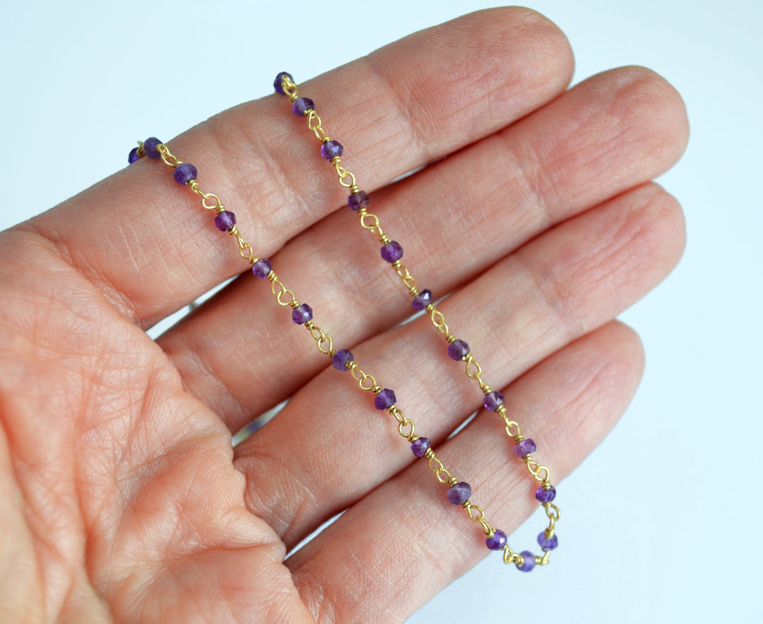 Purple Amethyst Beaded Choker Necklace or Bracelet