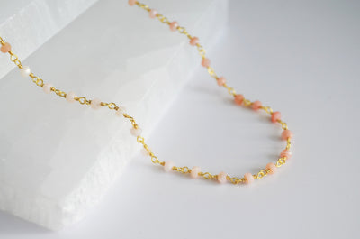 Pink Opal Beaded Choker Necklace or Bracelet