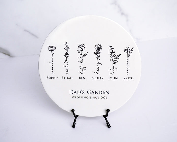 Father's Day Gift - Dad's Garden - Garden of Love Personalized Garden Tile