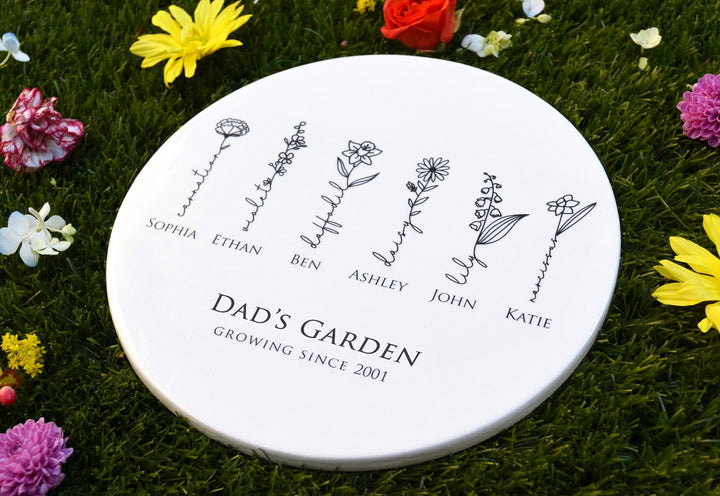 Father's Day Gift - Dad's Garden - Garden of Love Personalized Garden Tile