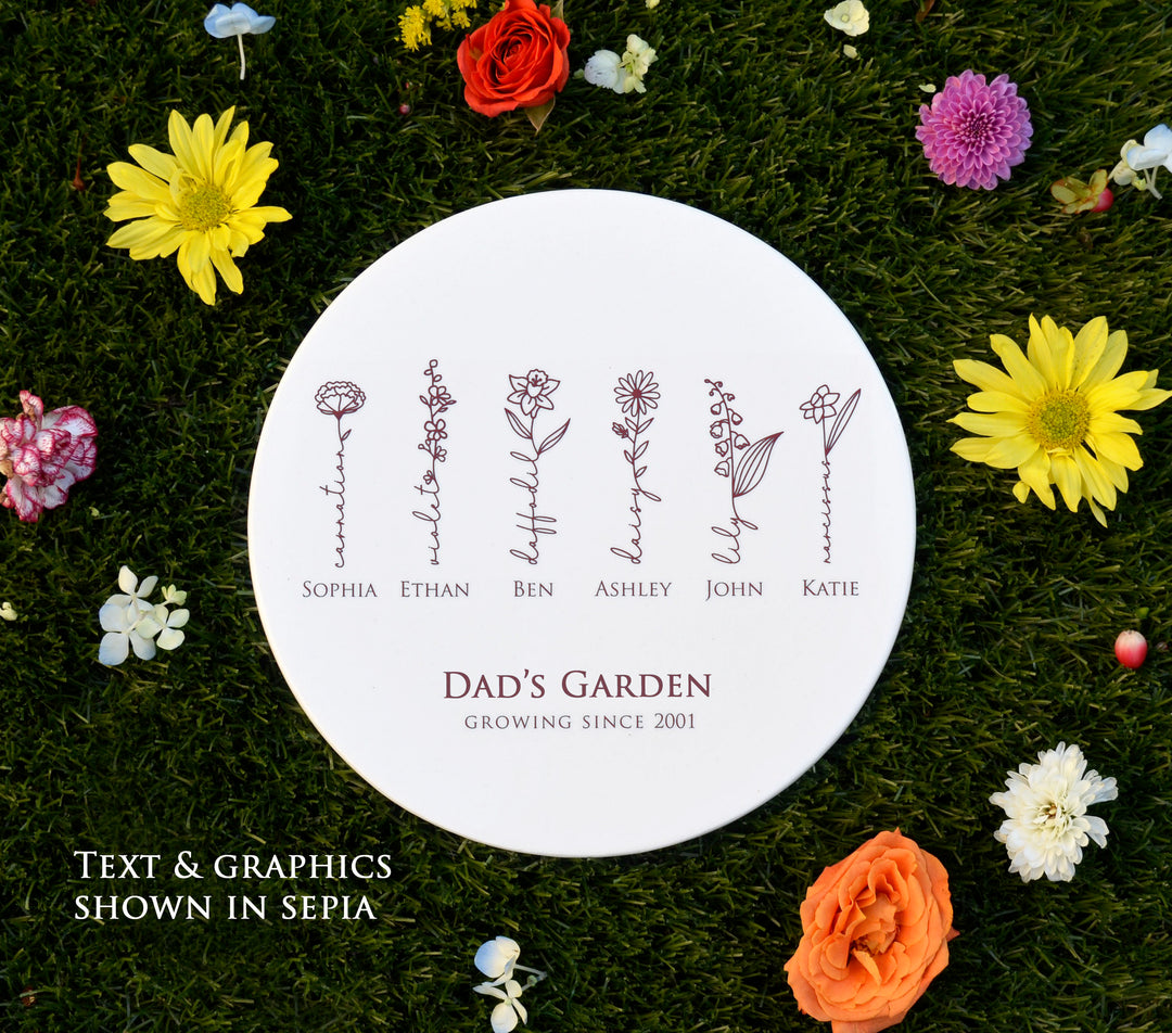 Father's Day Gift - Dad's Garden - Garden of Love Personalized Garden Tile