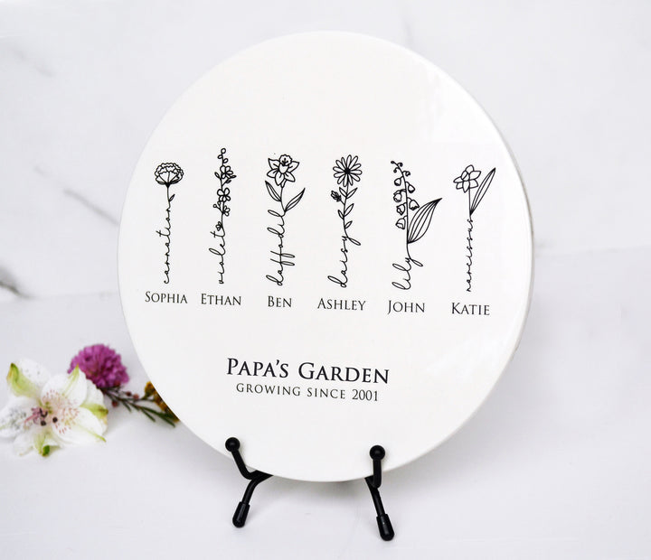 Father's Day Gift - Dad's Garden - Garden of Love Personalized Garden Tile