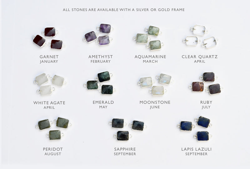 Blue Opal Gemstone Slice Earrings, Raw Birthstone Earrings