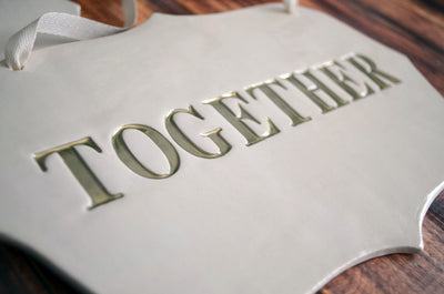 Large Gold 'Better Together' Wedding Sign Set to Hang on Chair and Use as Photo Prop