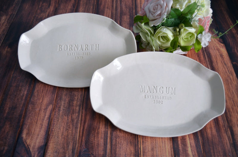 Set of Personalized Platters - Unique Parent Wedding Gift