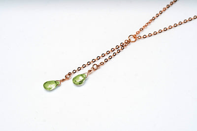 Dainty Personalized August Peridot Drop Necklace