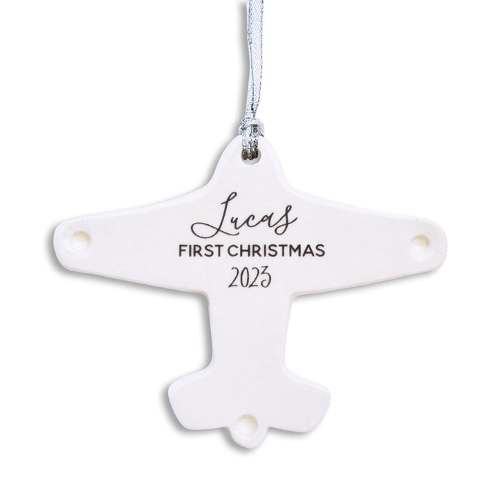 Airplane Ornament,  Personalized Baby's First Christmas 2025